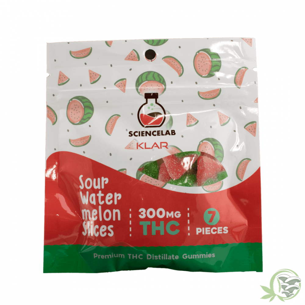 Science Lab Klar Gummies Sour Watermelon Slices 300mg THC