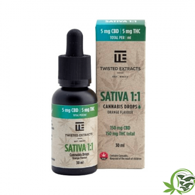 twisted extracts sativa 1:1 orange flavoured cannabis drops