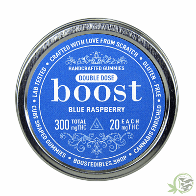 Boost Double DOse Blue Raspberry THC Gummies 300mg