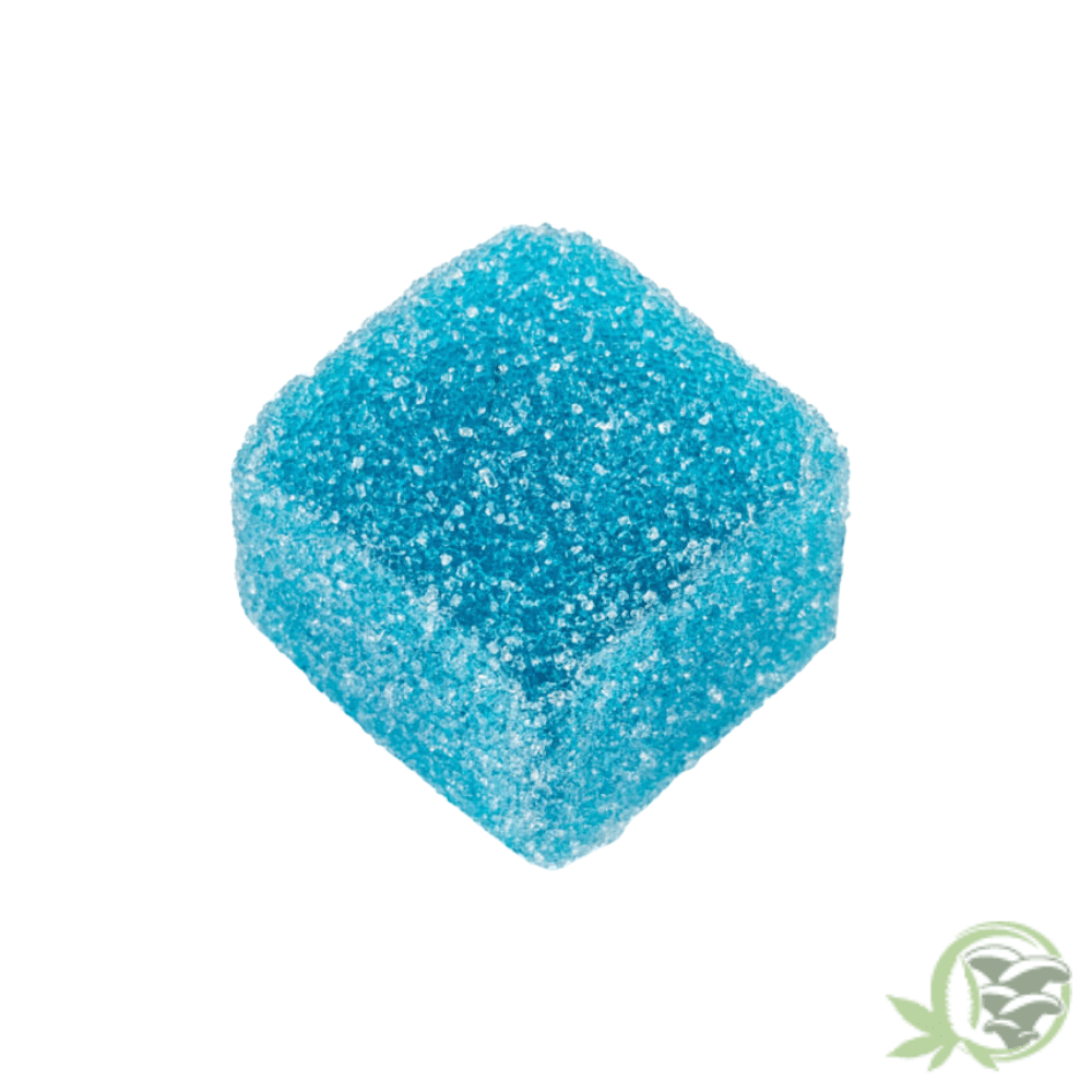 THC Fruit Gummies called Sour Blue Raspberry Twisted Singles by Twisted Extracts