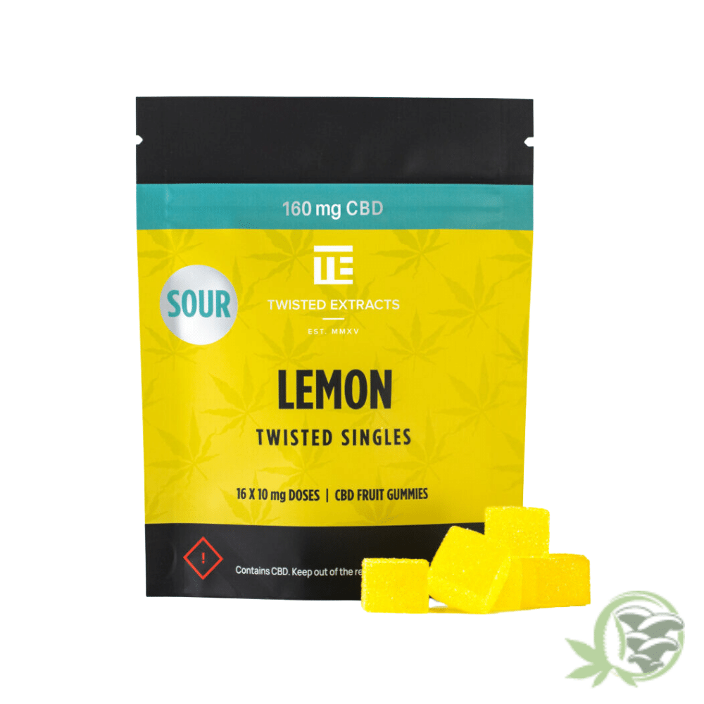 CBD Fruit Gummies called Sour Twisted Singles by Twisted Extracts