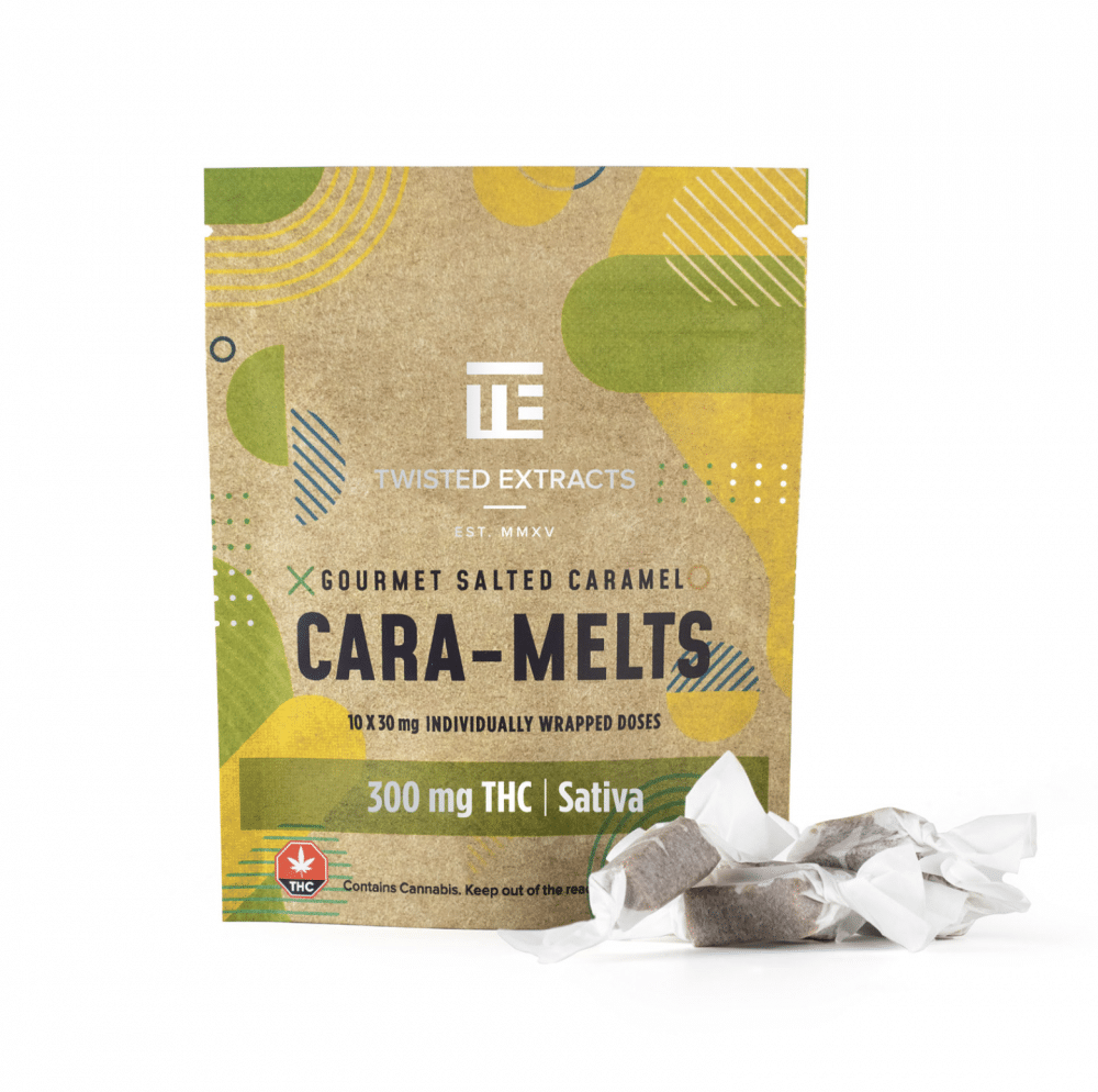 Buy the best THC edibles online in Canada just like these Sativa dominant Cara-Melts made by Twisted Extracts.