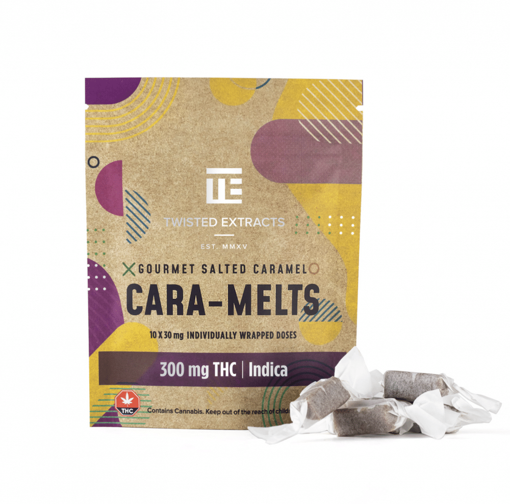 Buy the best THC edibles online in Canada just like these Indica-dominant Cara-Melts made by Twisted Extracts.