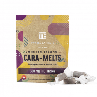 Buy the best THC edibles online in Canada just like these Indica-dominant Cara-Melts made by Twisted Extracts.