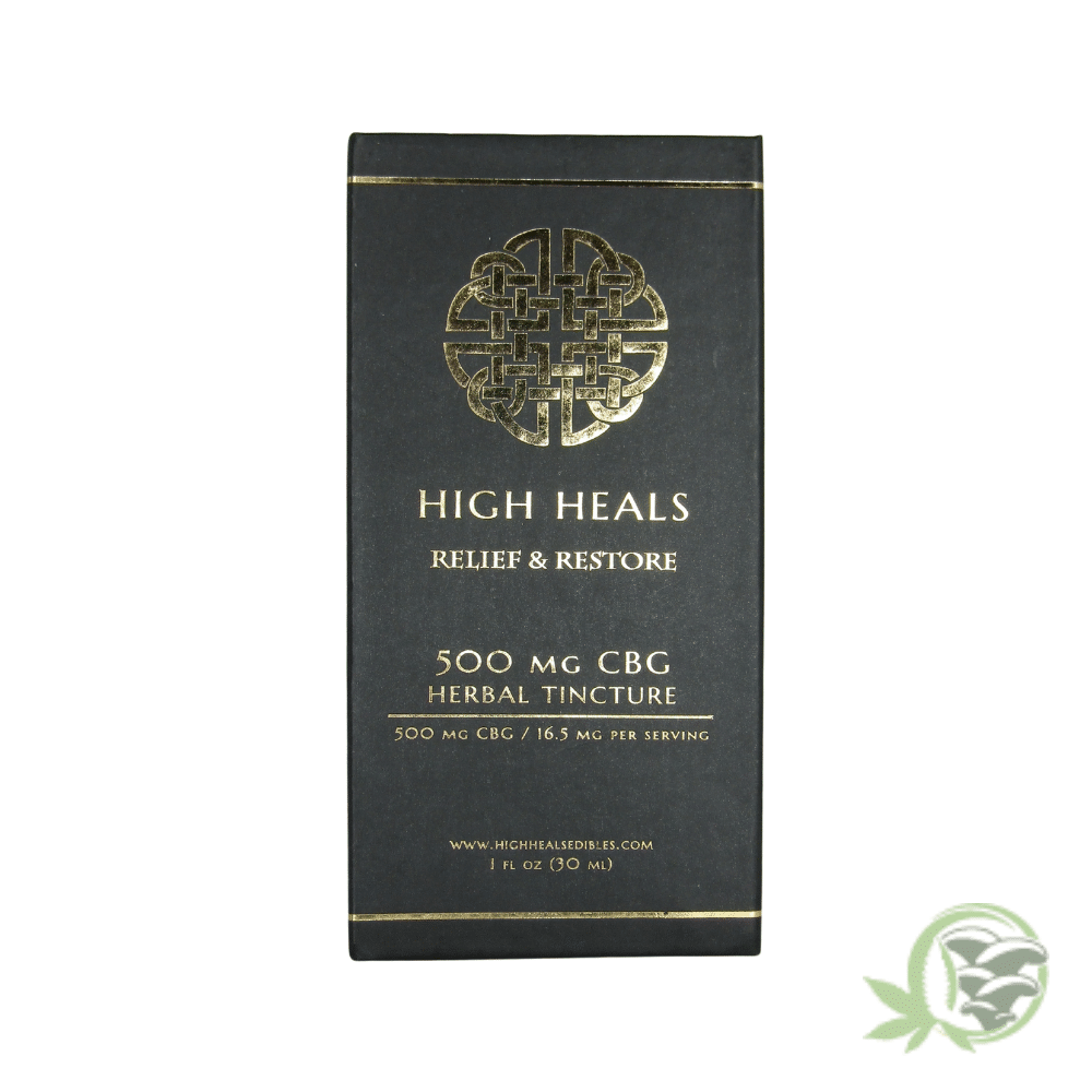 Buy the best CBG Tinctures online in Canada, like this 500mg CBG Tincture called Relief & Restore by High Heals.